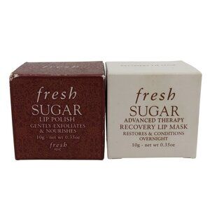 Fresh Sugar Set of Lip Polish and Recovery Lip Mask .35oz NEW Open Box Unused